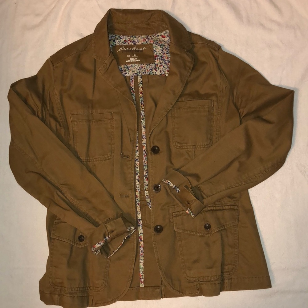 Eddie Bauer Olive-colored Cotton Jacket